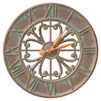 Indoor Outdoor Wall Thermometer in Bronze Verdigris Whitehall 16 in